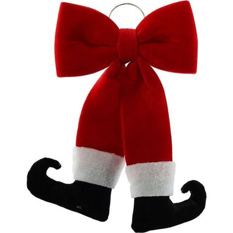 Hanging Santa Legs Christmas Bow
