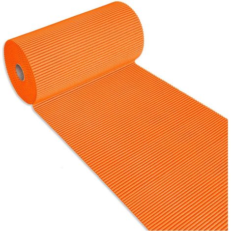 Tappeto Gomma Morbido Bordo Piscina Rotolo 15 MT Multiuso Sottobicchiere Lavello 100% Made In Italy - Arancione