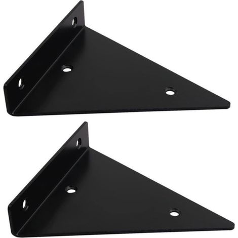 Supports d'étagère noirs, 2 pièces 3,1", Support d'étagère - Supports invisibles