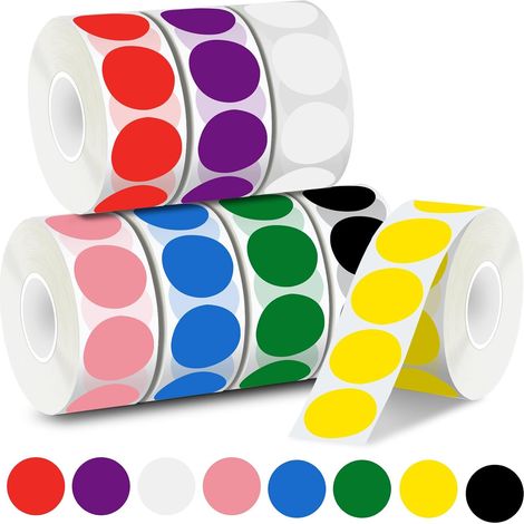 4000 Gommettes Rondes Multicolore 25 mm Gommettes Autocollantes Ronde Couleur Codage Étiquettes Pastille Couleur Autocollante (1/4)