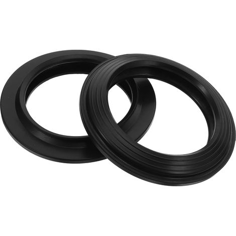 2 Pièces joint chasse d’eau wc cuvette, caoutchouc, Black (1/5)