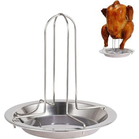 2 soportes para barbacoa de cerveza Stuks RVS, con bandeja de goteo, para acampar