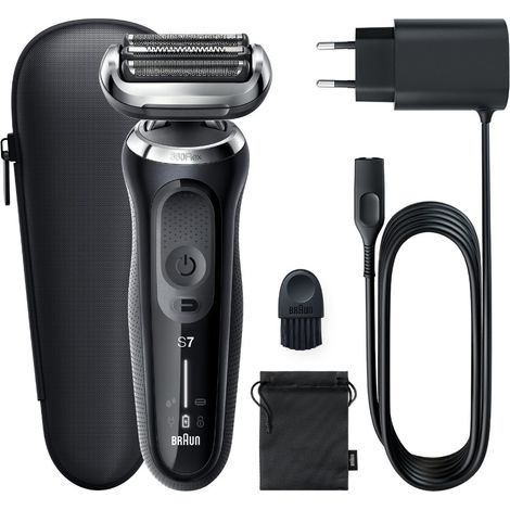 Braun Rasoio Elettrico Series 7 71-N1000s Wet e Dry senza Fili Testina Oscillante SensoFlex Nero (1/5)