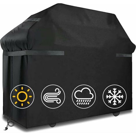 Fundas para barbacoa CHOYCLIT, impermeables, resistentes al viento y al desgarro, con correas y bolsa de almacenamiento (145 x 61 x 117 cm) (1/5)