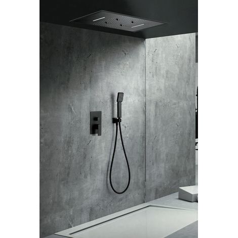 Imex - Columna Ducha Empotrada con Grifo Negro Serie Sumatra