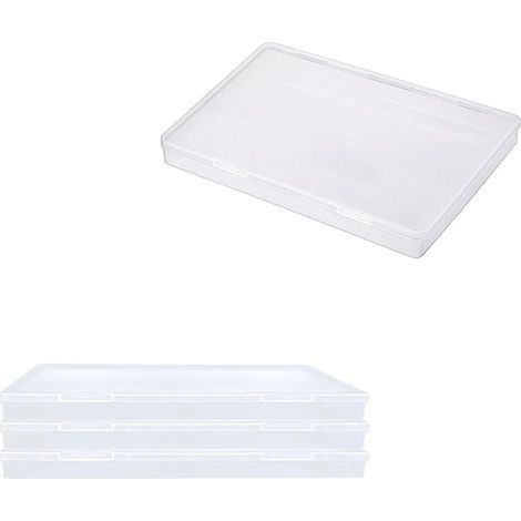 Boite Rangement Plastique B6,Transparente Boite Plastique avec Couvercle pour Perles et Autres Petits Objets,18 x 12,9 x 1,7 cm (1/5)