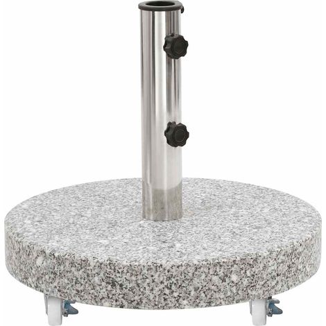 Base de sombrilla redonda de granito gris 30 kg vidaXL
