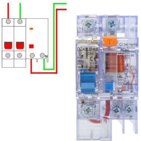 DZ47LE-63 1P + N Circuit de Fuite Terrestre Disjoncteur Résiduel Circuit Circuit Breaker RCCB Un Courant élevé capacité de Coupe 6KA (1/5)