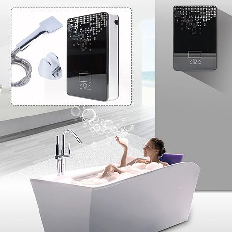 6500W 220V Chauffe-eau instantané Réchauffeur Instantané Chauffe-eau Electrique Chauffe - eau douche avec pommeau de douche, Thermostatique, sûr, intelligent pour salle de bains, dortoir, cuisine (1/5)