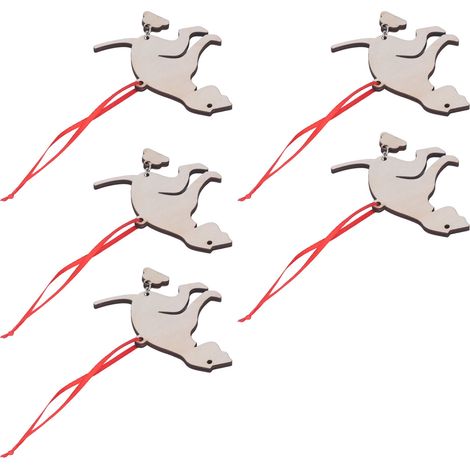 Set aus 5 Weihnachtsornamenten in Form von „Hundekot“ aus Buchsbaumholz, einem sicheren und umweltfreundlichen Material – Miniaturhunde für Puppenhäuser, perfekt für Fenster und Türen. (1/5)