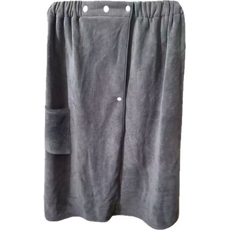 Kilt de sauna – Paréo – Kilt de sauna pour femme en coton – Microfibre – Paréo en éponge pour spa et bien-être – Convient pour les saunas, les plages et les piscines – 80 x 140 cm – Gris (1/5)