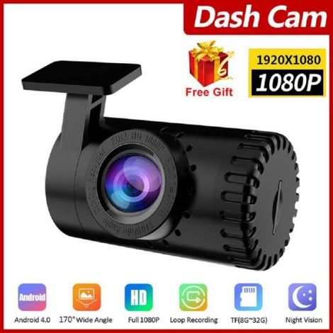 Caméra DVR Voiture - Full HD 1080P - Angle Large 170° - Système ADAS et Capteur Stationnement - Compatible Android 4.0 à 7.0 - 1 Pièce (1/4)