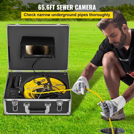 20M Caméra d'inspection des égouts Moniteur 7 pouces LCD DVR Système d'inspection de canalisations étanches Kit de caméra Endoscope… (1/5)