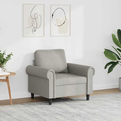 Sessel Hellgrau 60 cm Samt