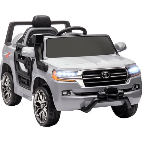 Toyota Land Cruiser Elektro-Kinderauto für Kinder ab 3 Jahren mit 12-V-Akku, Fernbedienung und MP3-Musik, Grau (1/5)