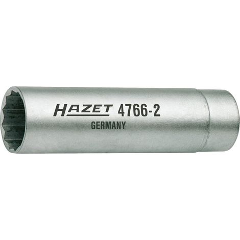 Hazet Zündkerzen Schlüssel 4766-2, 3/8 (10 mm) Vierkant hohl, Außen Doppelsechskant Profil, SW 14 mm
