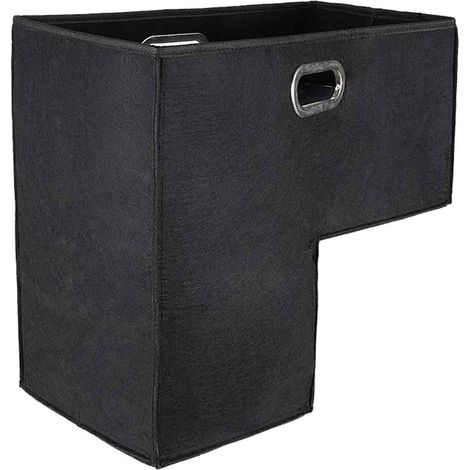 1 Estante de almacenamiento para escaleras, cesta de madera plegable en forma de L de 40×6 cm, organizador de almacenamiento para escaleras, decoración del hogar