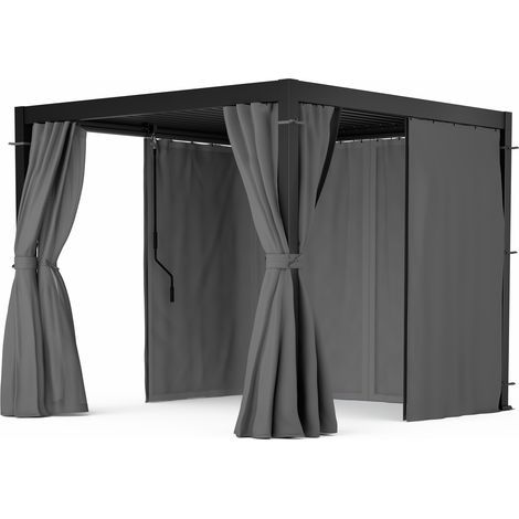 Blumfeldt LuminaHaven - Pergola, 3x3, con tende e zanzariere (1/4)