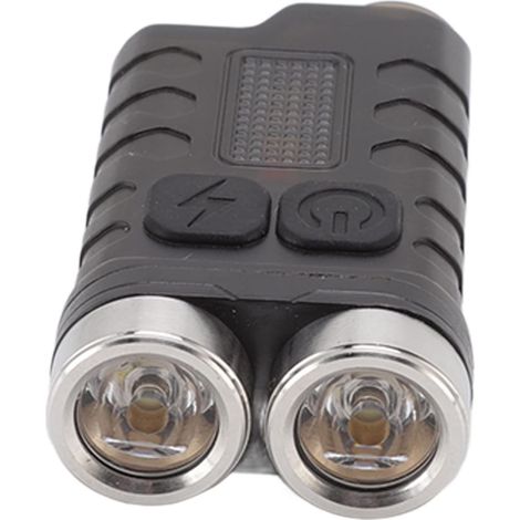 Mini-Schlüsselanhänger-Taschenlampe, wiederaufladbare Mini-Schlüsselanhänger-Taschenlampe mit Typ-C- und USB-Anschluss, kleine Taschenlampe, geeignet für Camping und Wandern im Freien (schwarz).