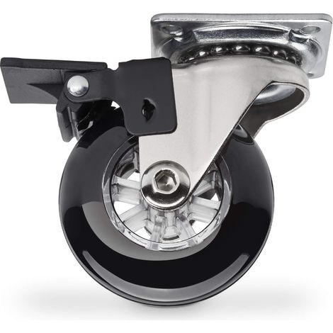 Möbelrolle SWIFT Ø 50 mm Tragkraft bis 35 Kg je Rolle Schwarz mit Feststeller