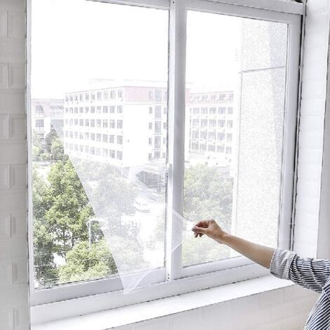 Self-adhesive mosquito net for easy installation, with hook and adhesive tape, adaptable to multiple windows (1/4)