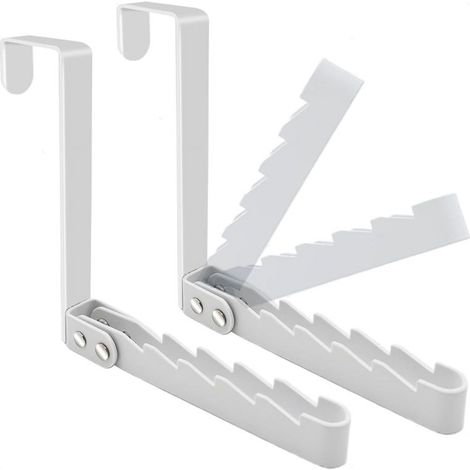 Set mit 2 Türhängern, stabiler, faltbarer Wäscheständer für Kleidung, Mäntel und Handtücher, Weiß