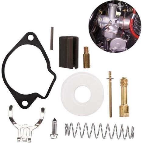 Kit universale di riparazione per carburatore, componenti per l'impianto di alimentazione adatti a mini moto, pocket bike e motociclette a 2 tempi da 43cc, 47cc e 49cc. (1/4)