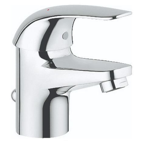 Ligne Grohe Euroeco Mitigeur monocommande de lavabo taille S avec syste'me de vidage et finition chrome'e brillante