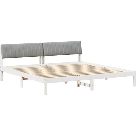 Maison Exclusive - Struttura del Letto Bianco e grigio chiaro 200 x 200 cm (1/5)