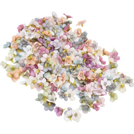 200 Stück kleine Stoffblumenköpfe (2,5 cm) zum Selberbasteln für Hochzeiten, Geburtstage und Taufen (1/5)