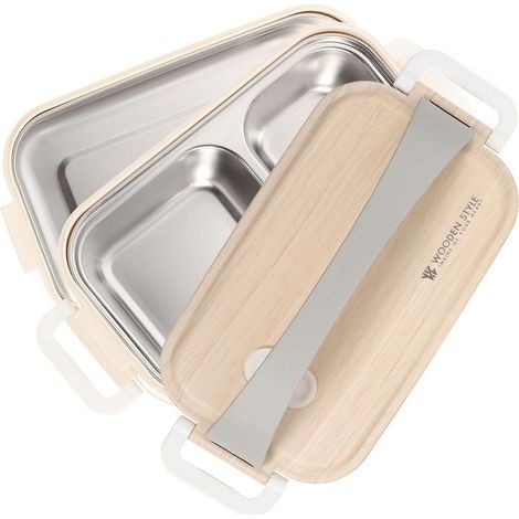 Boîte à bento double paroi en acier inoxydable avec isolation et (1/5)