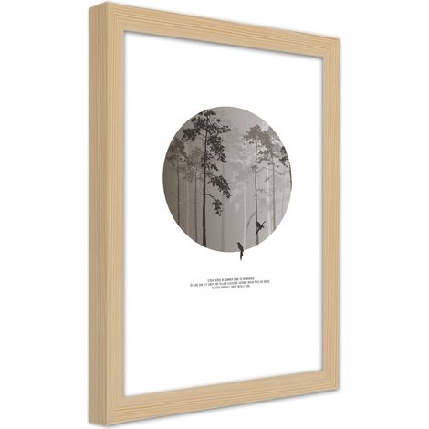 Quadro con cornice, Uccelli nella foresta - 40x60 (1/5)