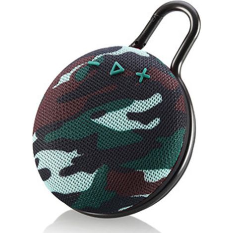 Mini haut-parleur Bluetooth multifonction basses puissantes métal lourd enceinte sans fil portable argent gris pour voyage extérieur maison (1/5)