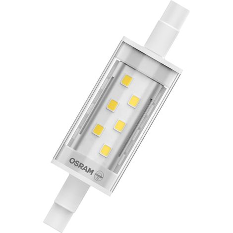 OSRAM LED SLIM LINE R7S in tubular (double-ended) form, LED stick lamp, PLASTICS, Clear, 9.5 W, (ex 75 W), 1055 lm, warm white, 2700 K, 15000 h, CRI 80 (1/4)