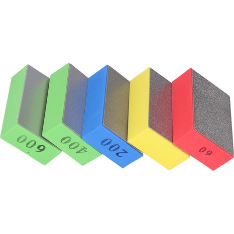 Ortviai Blocs de polissage manuels diamantés 5 pièces (60/100/200/400/600) pour carrelage, pierre, verre et métal (1/5)