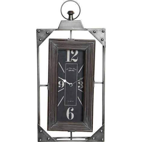 Pendule Fer Bois 29X6,5X61 Gris (1/4)