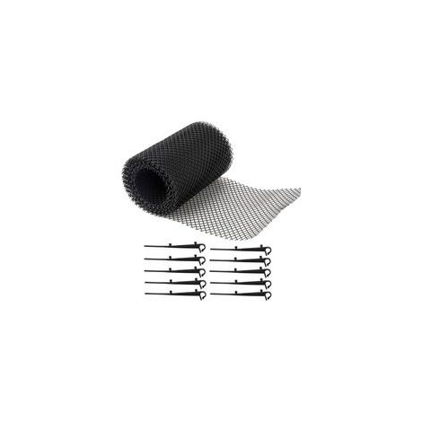 8 Mètres Grillage Gouttiere [Inclus 10 Crochets + 1 Grille 8m X 18cm] Protège Goutiere Protege Toiture, Protection Contre Feuille Grillages De Protection pour Gouttière (1/5)