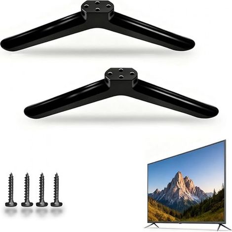 Pied De Television - Hauteur 8 Cm - Compatible Vesa 50-250 Mm - Pour Ecrans Jusqu A 55 Pouces - Noir