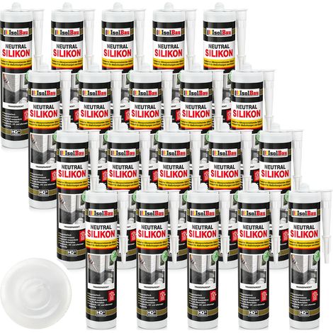 IsolBau Silicone Neutro Trasparente Neutralsilikon 20 x 300ml (1/5)