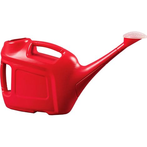 2 x 6 Litre Red Slim Lightweight Watering Cans With Sprinkler Heads & Handles