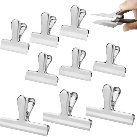 9 Pièces Pince Sachet Alimentaire Clips Fermeture Sachet Trois Tailles Pour Sceller Et Conserver Les Aliments, Étiquettes, Sacs, Photos, Etc. (1/5)