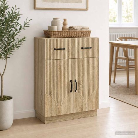 Aparador Roble Sonoma 66 x 34,5 x 87 cm Madera de Ingeniería (1/4)