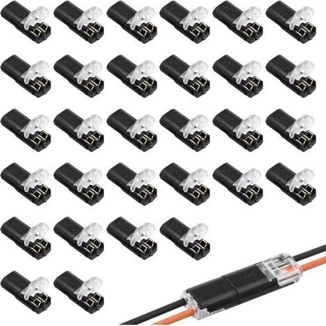 30PCS Connecteur Etanche 2 Fils,Connecteur Electrique Etanche 12v,Raccord Electrique Etanche,Connecteur Automobile,Adaptés aux Câbles 18-22 AWG, pour Éclairage LED et Électronique Automobile (1/4)