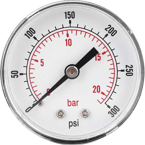 Manomètre Y50 Manomètre Axial 50 mm 1/4 Pouce BSPT Pour Air Eau Huile Gaz 0-300 Psi 0-20 Bar (1/5)