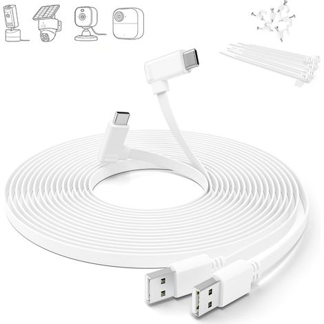 Rallonge USB A vers USB C 3M Lot de 2,Câble Plat à Angle Droit 90° (1/5)