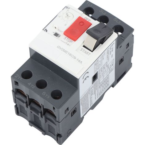 Disjoncteur moteur GV2 ME16C 9-14A, protection thermique et magnétique, montage sur rail DIN, pour circuits jusqu'à 690V AC. (1/5)