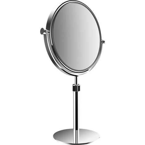 Calmwaters Rasierspiegel/Kosmetikspiegel Standspiegel, 3/1-fach Vergrößerung, chrom, rund, zweiseitige Spiegelfläche, höhenverstellbar, 360° drehbar, Kristallglas, Metall, 80BS6250 (1/3)