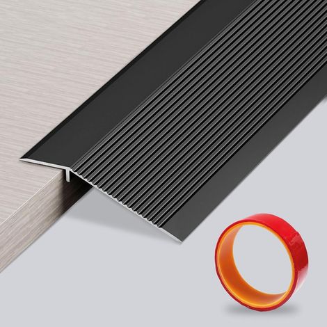 Rampe de Seuil Aluminium,0,9m x 100mm Barre de Seuil Multiniveau Avec long Ruban Adhésif,Barre de Seuil Rattrapage de Niveau, Hauteur entre 8 et 40 mm Pour Rampe(Noir) (1/5)