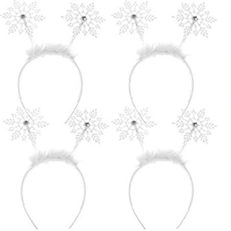 Cinta Para El Cabello Navideña - Adorno Festivo Con Forma De Copo De Nieve - Ideal Para Fiestas Y Regalos - Paquete De 4 Unidades (1/5)