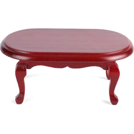 Dollhouse Miniature Table European Retro Small Exquisite Texture 1:12 Mini Dollhouse Meubles pour Enfants DécorationMahogany (1/5)
